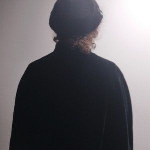 Vintage White House Black Market black velvet capelet with Debette Cloche Hat